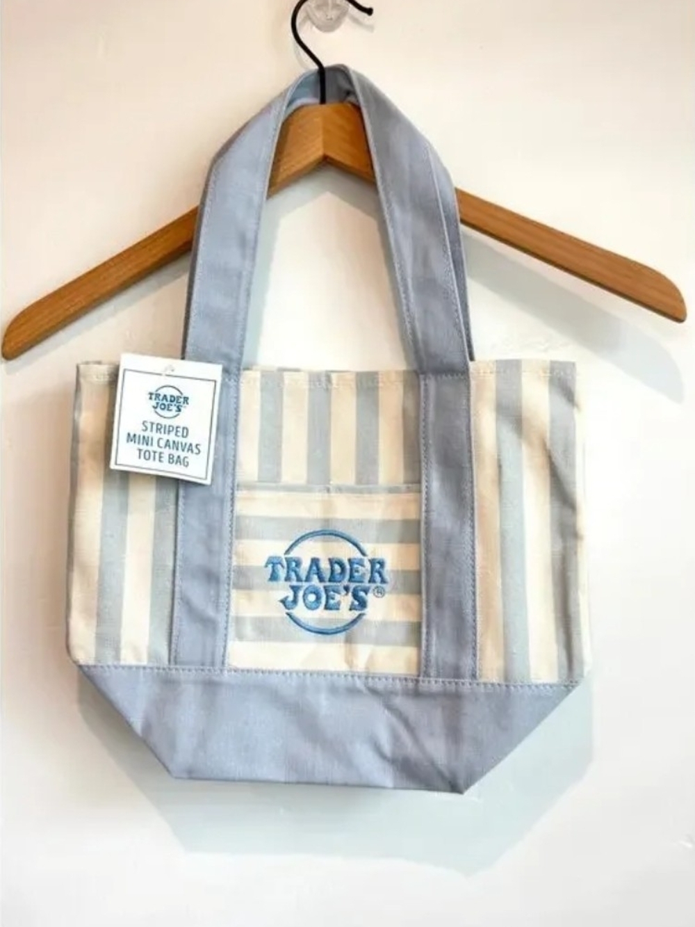 LAST SET! Trader Joe's Striped Mini Canvas Totes- Pastel Stripe- Limited Edition - Picture 3 of 11